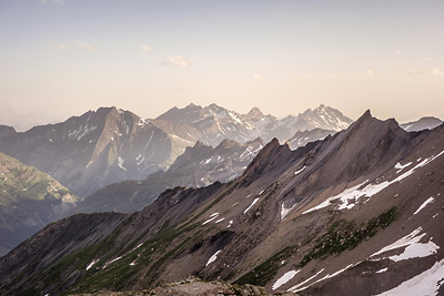 photo montagne alpes beaufortain mont blanc refuge robert blanc coucher soleil