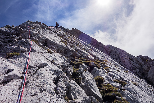 photo montagne alpes escalade grande voie aravis pointes de la blonnière arete à marion