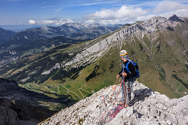 photo montagne alpes escalade grande voie aravis pointes de la blonnière arete à marion