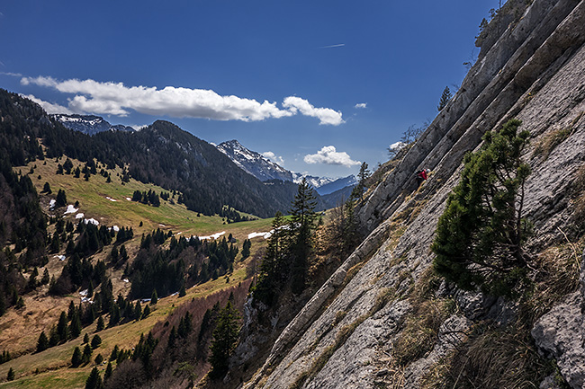 photo montagne alpes escalade grande voie bauges annecy roc boeufs dalle rousse lactate dragibus