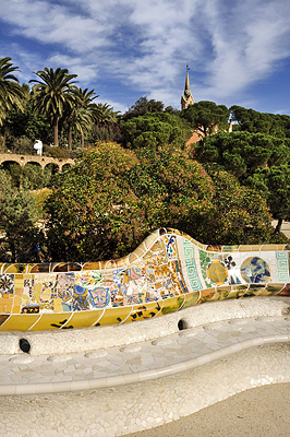 photo espagne barcelone tourisme parc guell gaudi