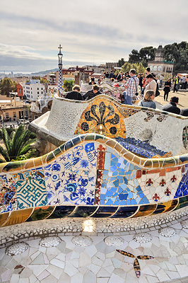 photo espagne barcelone tourisme parc guell gaudi