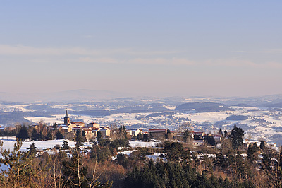 photo forez auvergne loire haute-loire neige hiver paysage village