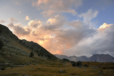 photo montagne alpes randonnée GR5 cerces lac cristol coucher soleil