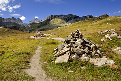 photo montagne alpes randonnée GR5 vanoise cairns