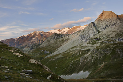 photo montagne alpes randonnée GR5 vanoise refuge peclet polset coucher soleil