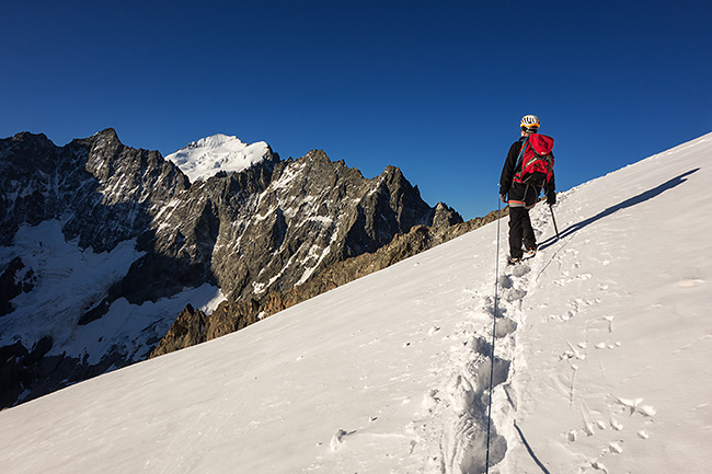 photo montagne alpes alpinisme ecrins grande ruine pointe brevoort voie normale