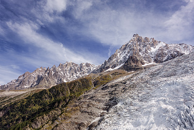 photo montagne alpes chamonix mont blanc jonction glacier bossons taconnaz