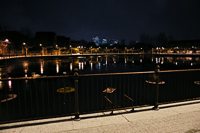  photo Londres canada water neige canary wharf