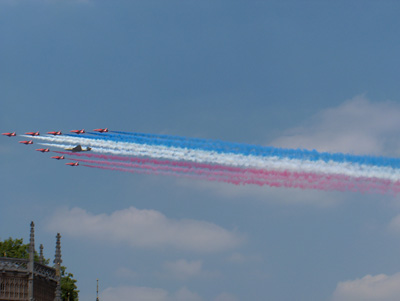 londres Défilé des avions anniversaire reine