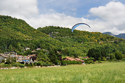 photo alpes Annecy parapente col forclaz lac