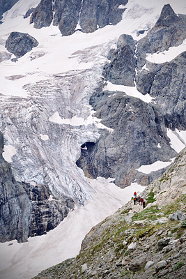 photo montagne alpes randonnée ecrins berarde refuge pilatte glacier