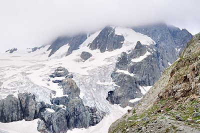 photo montagne alpes randonnée ecrins berarde refuge pilatte glacier