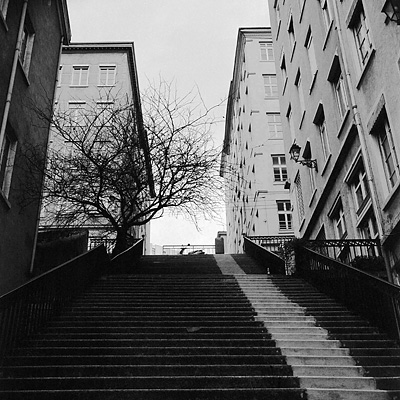 photo rolleiflex lyon croix rousse escaliers