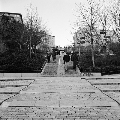 photo rolleiflex lyon croix rousse escaliers