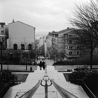 photo rolleiflex lyon croix rousse escaliers