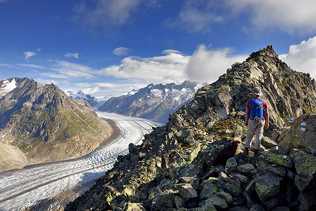 photo montagne alpes randonnée suisse valais bettmerhorn eggishorn glacier aletsch sentier UNESCO