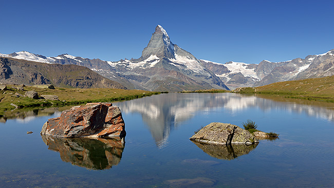 photo montagne alpes randonnée suisse valais zermatt lac stellisee cervin matterhorn