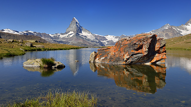 photo montagne alpes randonnée suisse valais zermatt lac stellisee cervin matterhorn