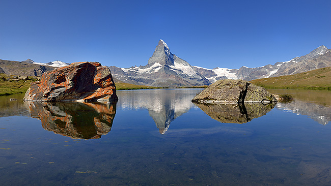 photo montagne alpes randonnée suisse valais zermatt lac stellisee cervin matterhorn