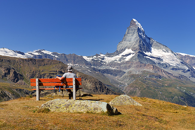 photo montagne alpes randonnée suisse valais zermatt lac stellisee cervin matterhorn