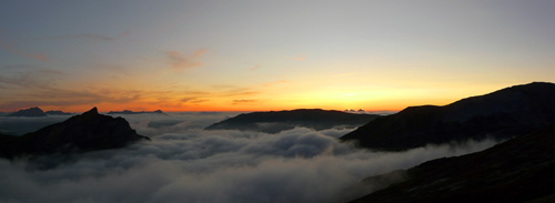 photo montagne alpes randonnée tour du mont blanc tmb kora coucher soleil col de la croix du bonhomme