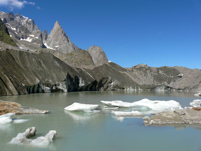 photo montagne alpes randonnée tour du mont blanc tmb kora glacier lac miage glacier