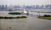 Le Rainbow Bridge et la baie vus depuis l'immeuble de la Fuji Television