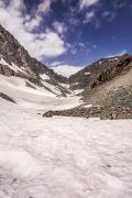 Dans les névés en bas du glacier Pian Gias