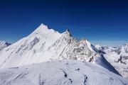 L'esthétique arête du Weisshorn depuis le sommet du Bishorn