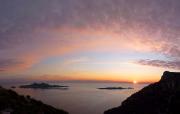 Panorama : coucher de soleil depuis le Col de Cortiou