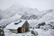 Refuge sur Vallonpierre sous la neige