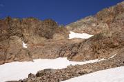 Vue sur l'itinéraire de l'arête des Lanchettes