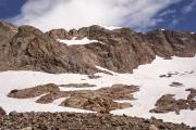 Vue sur l'itinéraire de l'arête des Lanchettes