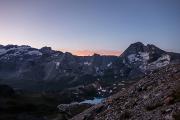 Premières lueurs au-dessus du lac Blanc