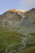 Lever de soleil sur le glacier de Greboulaz