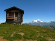 Au Col de la Forclaz, le Mont Blanc au fond