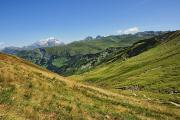 Au col de la Louze, vue vers le nord et le massif du Mont-Blanc