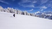 Descente face au Mont Blanc