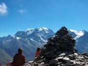 Cairn face au Mont Blanc