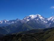 Le Mont Blanc vu depuis la Croix du Christ, à la montée