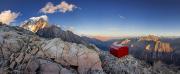 Panorama du Mont Blanc au bivouac Rainetto