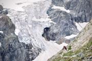 Alpinistes au pied du glacier de la Pilatte