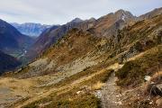 Vue en arrière sur le col des Cochettes