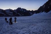 Lever du jour sur le glacier Blanc