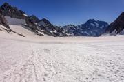 Longue descente du glacier Blanc