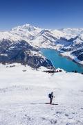 Lac de Roselend et Mont Blanc