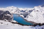 Lac de Roselend et Mont Blanc