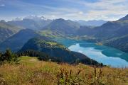 Mont Blanc et lac de Roselend