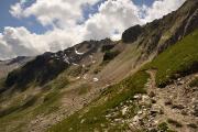 Vue en arrière, peu avant le col des Bouquetins